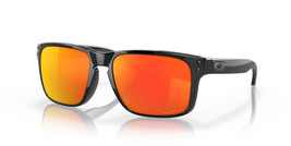 Oakley Holbrook Polarized Sunglasses OO9102-F155 Polished Black W/ Prizm Ruby - £93.02 GBP