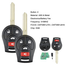 2 For Nissan Versa Sentra 2012 2013 2014 2015 2016 2017 Keyless Entry Remote Key - £25.57 GBP