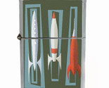 Retro Rocket Ship Rs1 Flip Top Dual Torch Lighter Wind Resistant - £13.19 GBP
