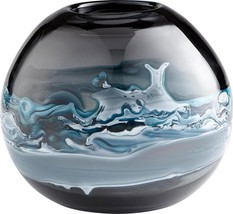 Vase Cyan Design Mescolare Contemporary Rounded White Glass - £143.05 GBP