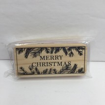 Horizon Group USA &quot;Merry Christmas&quot; Stamp Wood Rubber Pine Holiday Gifts Present - £7.85 GBP