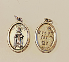 Saint Dymphna (Patron of Mental Disease) Silver tone Medal, New #MD-100 - $2.97