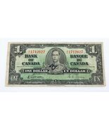 1937 Bank of Canada Ein-Dollar Banknote (F) Fein Umlauf, Pick# 58b - $277.13