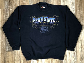 Penn State Nittany Lions Soffe Sweatshirt Navy Blue Gold Vintage Size L - £38.87 GBP