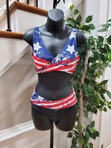 SHEIN American Flag Red &amp; Blue Polyester Swimwear Suit Medium - $28.00