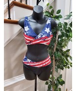 SHEIN American Flag Red &amp; Blue Polyester Swimwear Suit Medium - $38.42 CAD