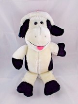 Animal Fair Christmas Cow Bull Plush Black White Santa Hat 15 In Stuffed Animal - £12.08 GBP