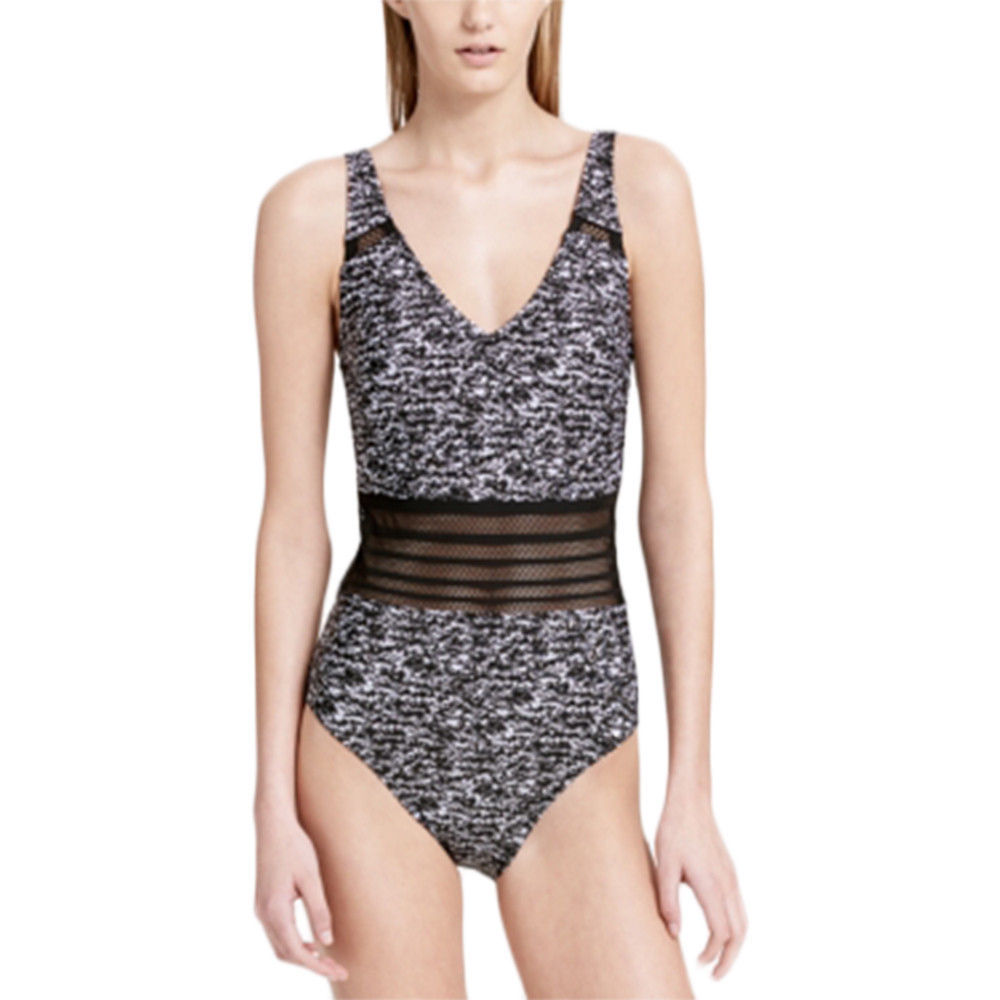 Calvin Klein Women's Sea Glass Printed Mesh-Inset One-Piece Swimsuit Size 16 - $58.99