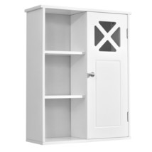 Wall-Mounted Cabinet Bathroom Storage 2-Tier Shelf Multipurpose Organize... - £71.60 GBP