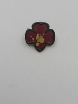 Rare Vintage 1940&#39;s Girl Scout TINY RED TREFOIL PIN War Service Bureau WWII - $18.81