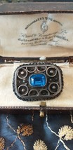 Antica spilla vintage vittoriana in argento sterling con acquamarina con... - €102,83 EUR