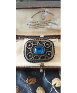 Antica spilla vintage vittoriana in argento sterling con acquamarina con... - $2,233.87 MXN