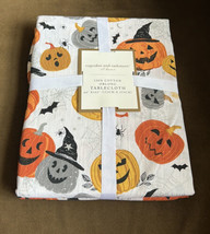 Cupcakes &amp; Cashmere Halloween Tablecloth Pumpkins Black Cat 60”x102” - £31.59 GBP