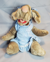 Vintage Ganz Bros Wrinkles Girl Dog Hand Puppet #4091154 Blue Dress w/Polka Dots - £26.37 GBP