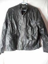 JouJou Faux Leather Womens 2x Black lined Blazer Jacket Pleather - $595.01 MXN