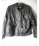 JouJou Faux Leather Womens 2x Black lined Blazer Jacket Pleather - $31.99