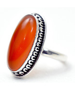 925 Sterling Silver Carnelian Handmade Ring SZ H to Y Festive Gift RS-1149 - £28.78 GBP
