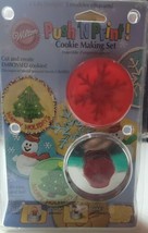 Wilton Push &#39;N Print Cookie Making Set 3 Jolly Christmas Designs New in ... - $11.64