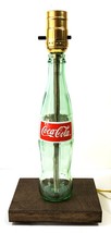 Classic Coca-Cola Coke Bottle TABLE LAMP with Wood Base, Desk Accent Light Decor - £35.16 GBP