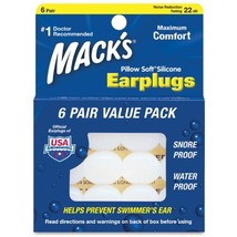 Mack&#39;s Pillow Soft Silicone Putty Ear Plugs - Pack of 6 Pairs  - £12.78 GBP