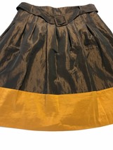Nine West Brown Block Shimmer Lined Skirt Belted Size 4 NWOT - $6.93
