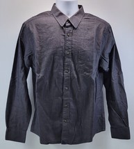 DA) UNTUCKit Men Charcoal Cotton Long Sleeve Button Down Slim Fit Shirt ... - $19.79