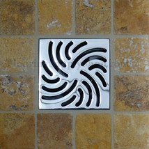 Ebbe Unique Square Shower Drain Brushed Nickel - Swirl - $122.29