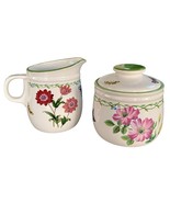 Studio Nova Sugar Bowl snd Creamer Set Garden Bloom Butterflies Iris Gre... - $405.98 MXN