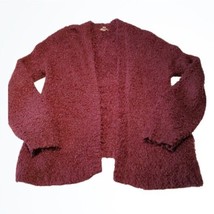 Urban Outfitters Burgundy Red Ecote Elena Fluffy Comfy Open Cardigan Size Small - £35.64 GBP