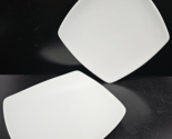 2 Royal Doulton Latitude Square Salad Plates Set White Smooth Porcelain ... - $46.40