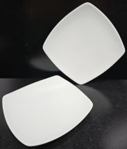2 Royal Doulton Latitude Square Salad Plates Set White Smooth Porcelain ... - $46.40