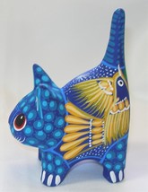 5.75&quot; Cat Kitty Figurine Anillero Gato Ceramic Clay Pottery Handmade Mexico C4 - £14.24 GBP