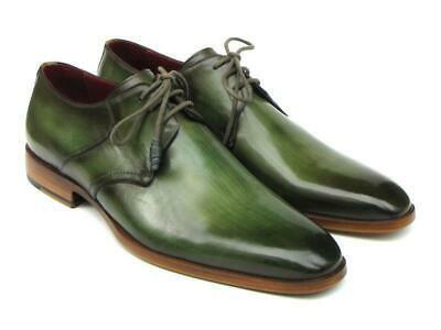 Primary image for Paul Parkman Mens Shoes Derby Green Antiqued Italian Leather Handmade 059-GREEN