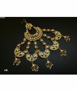 Kundan Fashion Jewelry Set Wedding Jhumar Pasa Paasa Bride Wear Gold Pla... - €25,04 EUR