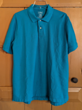 LL Bean Mens L Reg Polo Shirt Traditional Fit Short Sleeve Teal Blue 300454 - £12.22 GBP