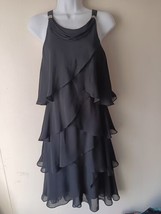 Antthony Original Little Black Dress Size 4 ruffled Sheer Layers New wit... - £19.72 GBP