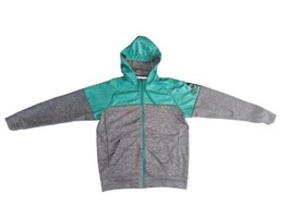 Adidas Mens Full Zip Hoodie Jacket Climawarm Nylon Top Grey/Teal Sz Large - £22.72 GBP