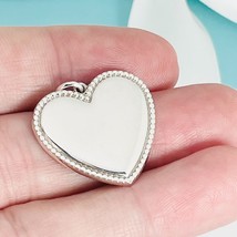 Tiffany &amp; Co Heart Pendant Beaded Edge Milgrain Engravable Pendant or Charm - $229.00