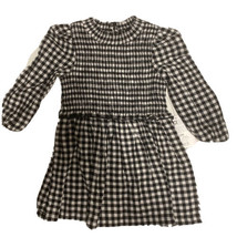 Wonder Nation Black White Check Dress Smocking Baby Girl 12 M 100% Cotton - $14.84