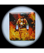 Firefighter Double Toggle Metal Switch Plate Firemen - $9.25