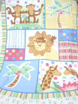 Fabric Children&#39;s Panel Spectrix Zoo Animals Monkey Giraffe to Quilt Sew $10.50 - £8.39 GBP
