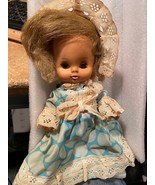 1972 Horsman Doll w/Sleepy Eyes and Blue Dress &amp; Bonnet 9&quot; *Pre-Owned w/... - $24.60 CAD