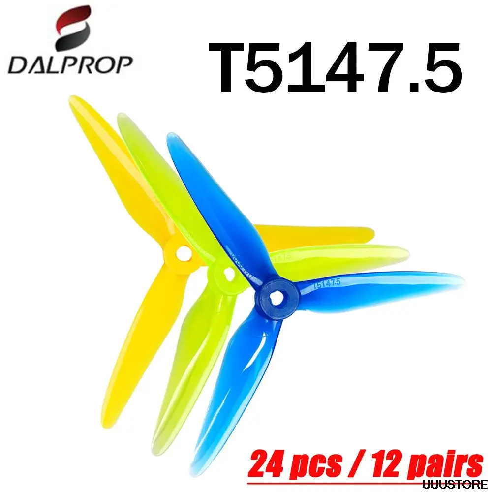 12Pairs /24PCS Dalprop Spit Fire T5147.5 5147 No Pop Wash Popo Fpv Propeller Cw - £16.84 GBP