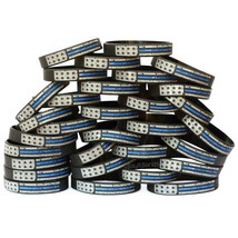 50 Worn Distressed USA Flag Wristbands with The Thin Blue Line Police Support - $39.48