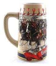Handcrafted Budweiser Clydesdales Ceramic Beer Mug Stein 1986 Limited Edition - £14.47 GBP