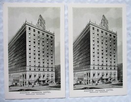 (2) Vintage Andrew Jackson Hotel, Nashville, Tennessee Postcards Unposted - £7.04 GBP