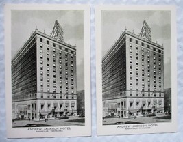 (2) Vintage Andrew Jackson Hotel, Nashville, Tennessee Postcards Unposted - £7.10 GBP