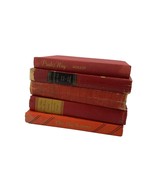 Lot of 5 Red Orange Vintage Shabby Books Home Decor Collection Staging P... - $18.81