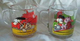 1978 McDonald’s Garfield &amp; Opie Glasses/Mugs By Anchor Hocking - Set of 2  - £5.49 GBP