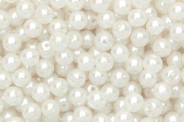 50 White BEADS Plastic Ø 8mm Pearl Appearance - $5.00